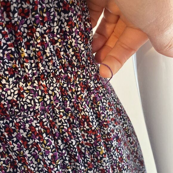 MARCS Navy Red and White Ditsy Mini Floral Dress Size Small - Picture 5 of 12